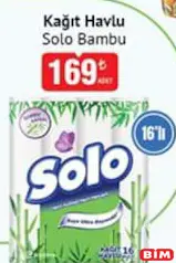 SOLO KAĞIT HAVLU BAMBU 16'LI fiyat ve kampanya bilgisi